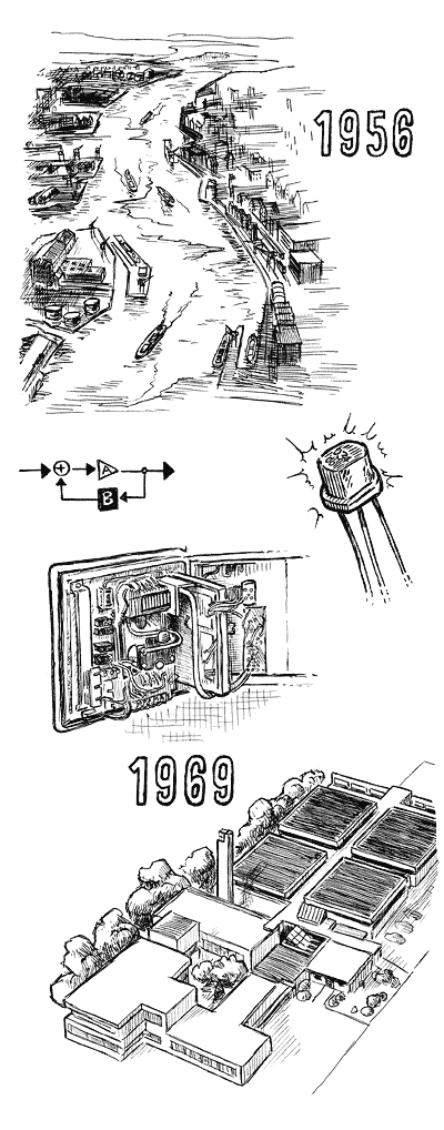 Kugelschreiber-Zeichnung 'Schifffahrtstechnik' 